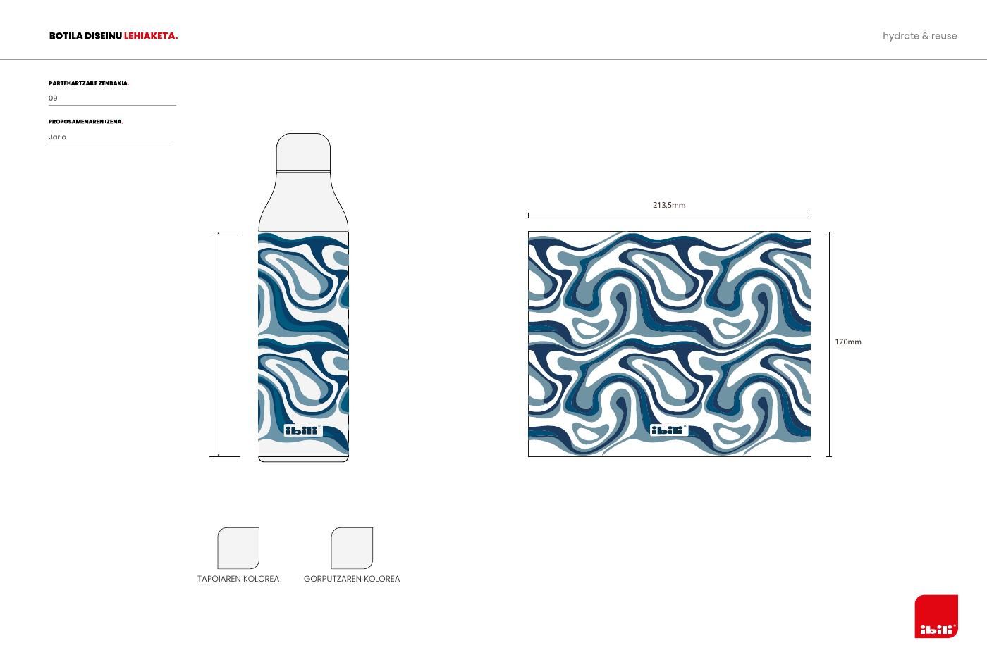 Design template with cap and body colours.