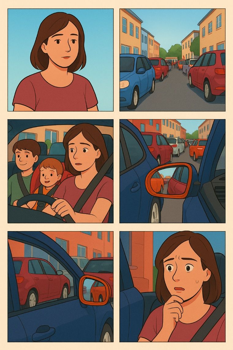 Storyboard of the school pick-up used to find the pain point.