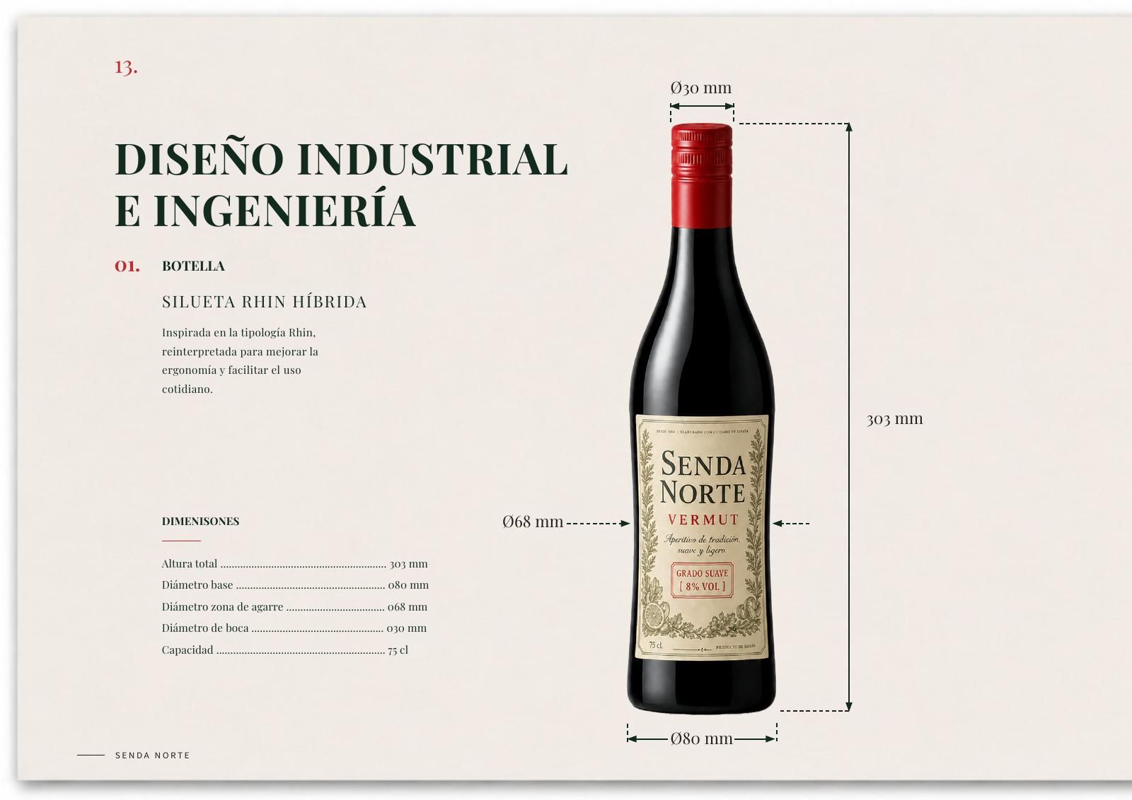 Bottle: hybrid Rhine silhouette.